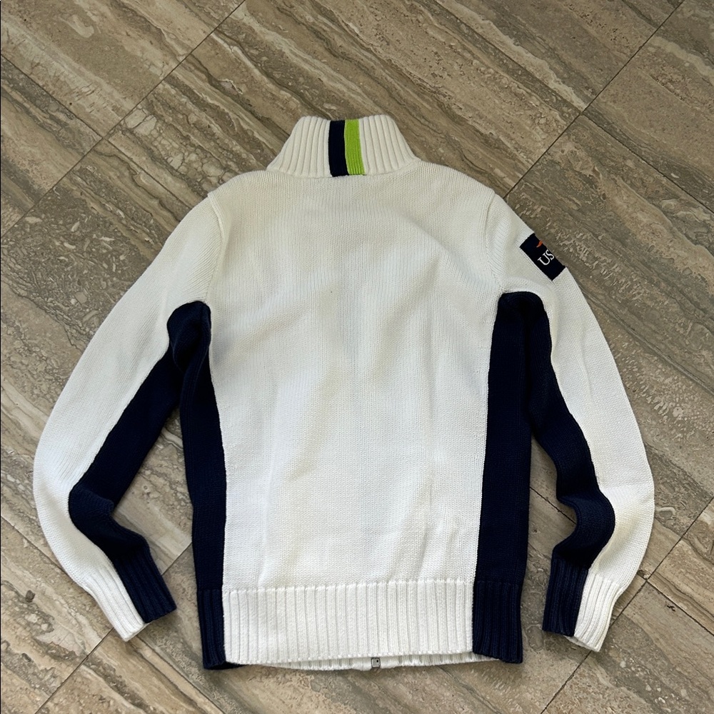 Ralph Lauren Blue Label US OPEN White and Navy Sweater size XS - Picture 6 of 7